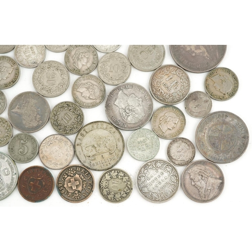 2116 - Antique and later world coinage, mostly silver, including German mark, New Zealand two and a half sh... 