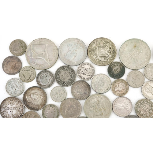 2116 - Antique and later world coinage, mostly silver, including German mark, New Zealand two and a half sh... 