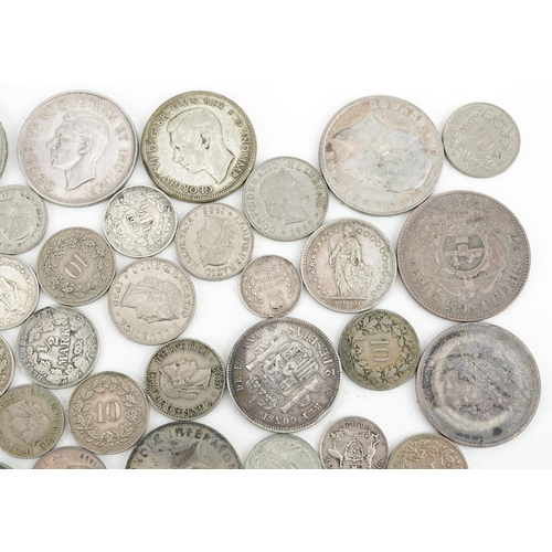 2116 - Antique and later world coinage, mostly silver, including German mark, New Zealand two and a half sh... 