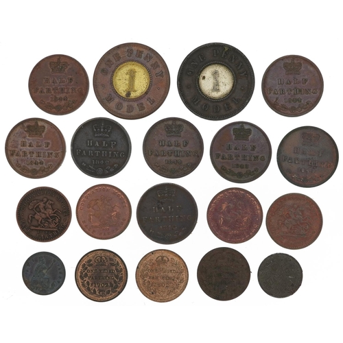 2103 - Victorian and later coinage including Coronation model farthings, one penny models and one third far... 