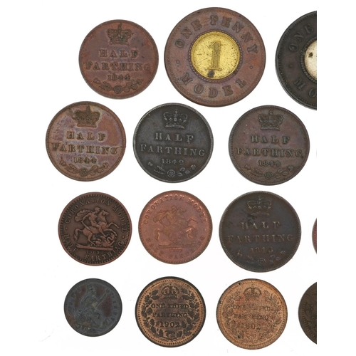 2103 - Victorian and later coinage including Coronation model farthings, one penny models and one third far... 