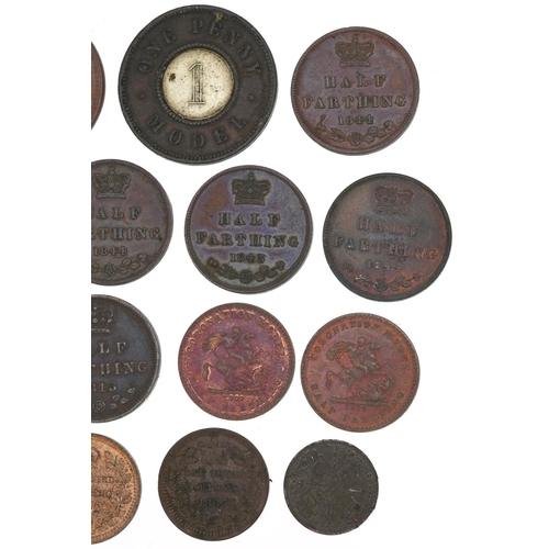 2103 - Victorian and later coinage including Coronation model farthings, one penny models and one third far... 