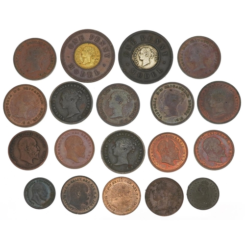 2103 - Victorian and later coinage including Coronation model farthings, one penny models and one third far... 