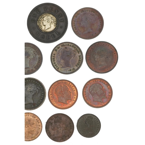 2103 - Victorian and later coinage including Coronation model farthings, one penny models and one third far... 