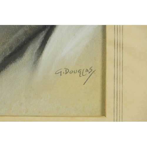 770 - G Douglas - Portrait of a Japanese man, pastel on card, mounted, unframed, 35.5cm x 25.5cm excluding... 