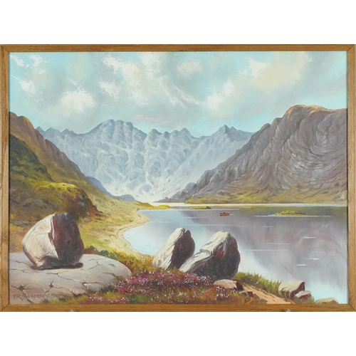 1359 - T R Sanderson 1964 - Lake District Cumbria, mixed media, inscribed verso, framed and glazed, 53.5cm ... 