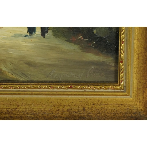 1387 - Raymond Price - Rural landscapes, pair of Victorian style oil on boards, mounted and framed, each 29... 