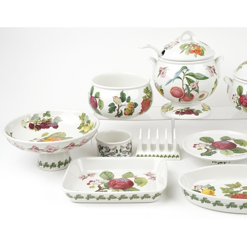 721 - Portmeirion kitchenalia and dinnerware including large pedestal tureen and cover with ladle, serving... 