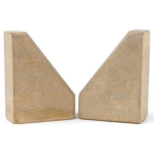 1871 - Pair of military and political interest stone bookends made from stone from The Houses of Parliament... 