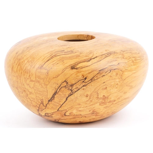 519 - Andy Fortune for The Mulberry Tree Wood Turnery, Isle of Wight turned beechwood vase, 26cm in diamet... 