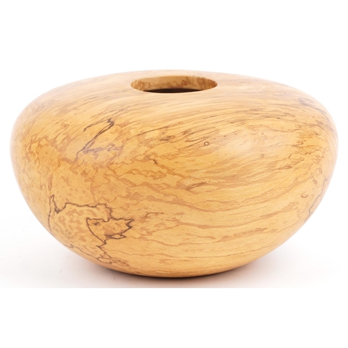 519 - Andy Fortune for The Mulberry Tree Wood Turnery, Isle of Wight turned beechwood vase, 26cm in diamet... 