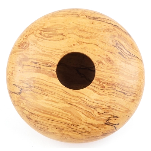 519 - Andy Fortune for The Mulberry Tree Wood Turnery, Isle of Wight turned beechwood vase, 26cm in diamet... 