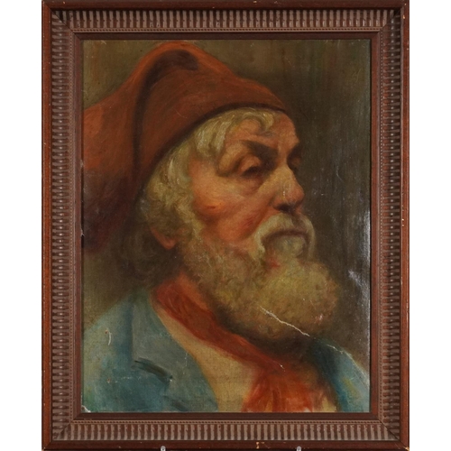 355 - Portrait of a bearded gentleman, 19th century Bavarian school oil on canvas, framed, 44.5cm x 34.5cm... 