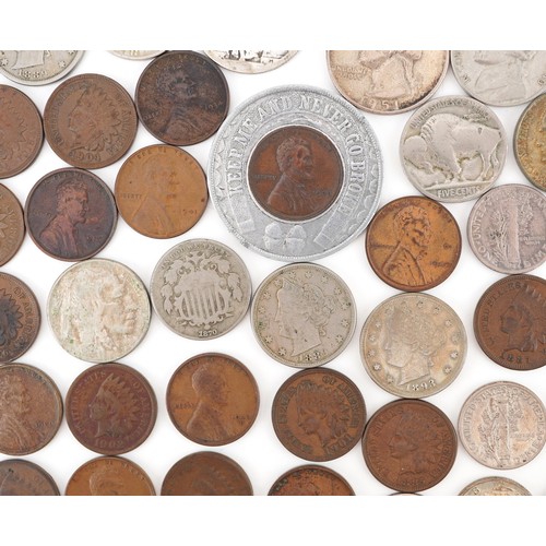 2106 - 19th century and later United States of America coinage, some silver, including half dollars, cents ... 