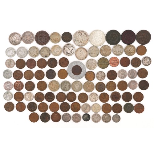 2106 - 19th century and later United States of America coinage, some silver, including half dollars, cents ... 