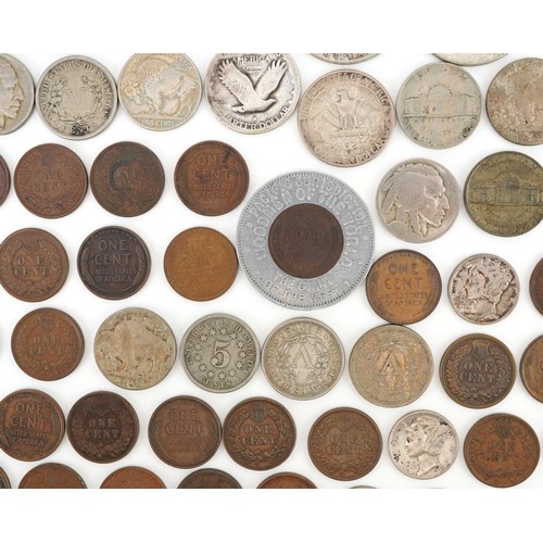 2106 - 19th century and later United States of America coinage, some silver, including half dollars, cents ... 