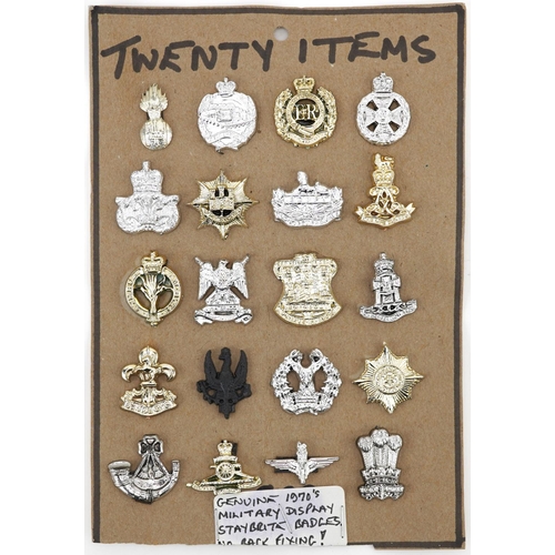 1845 - Military interest Staybrite cap badges including The Lifeguards, Parachute Regiment and Royal Artill... 