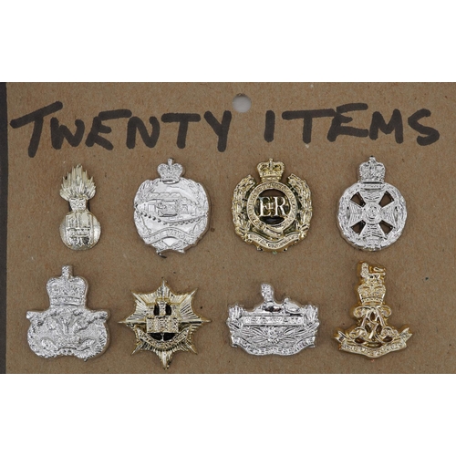 1845 - Military interest Staybrite cap badges including The Lifeguards, Parachute Regiment and Royal Artill... 