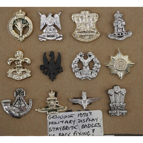 1845 - Military interest Staybrite cap badges including The Lifeguards, Parachute Regiment and Royal Artill... 