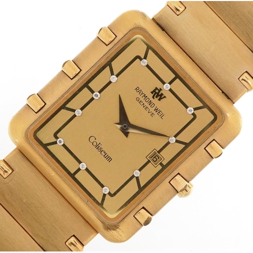 2752 - Raymond Weil, gentlemen's 18K gold plated Raymond Weil Colosseum quartz wristwatch with date apertur... 