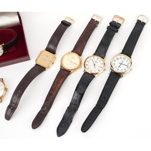 2796 - Six vintage and later gentlemen's wristwatches comprising Regency, Rotary, Seiko, Accurist and Timex... 