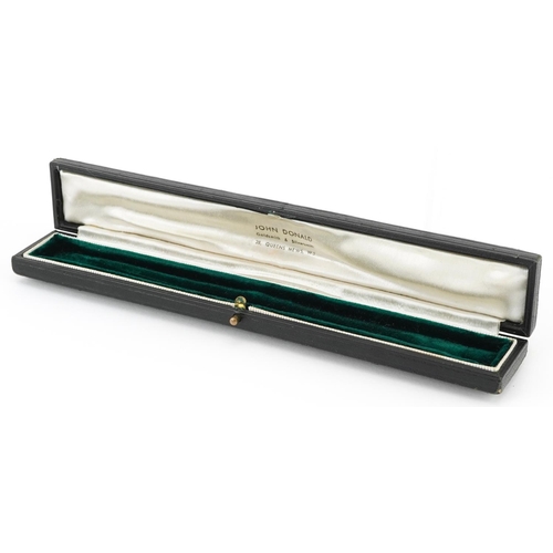 2782 - John Donald Goldsmith & Silversmiths London jeweller's bracelet box, 21cm in length