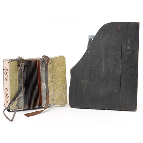 1694 - Two vintage German musical instruments comprising a Majestic accordion and ebonised zither