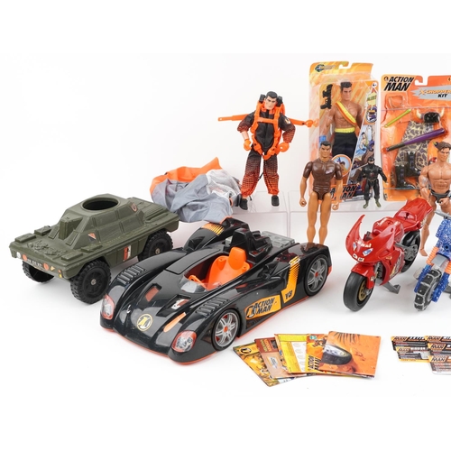 1643 - Collection of vintage and later Action Man toys including action figures and vehicles