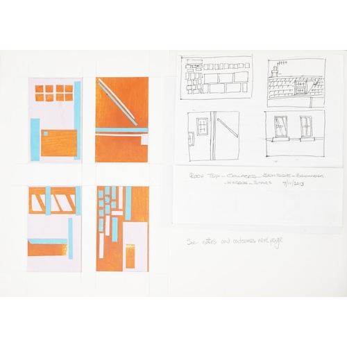 469 - Neil Wilkinson - Folio of drawings and works from Brighton Art College, overall 42cm x 30cm