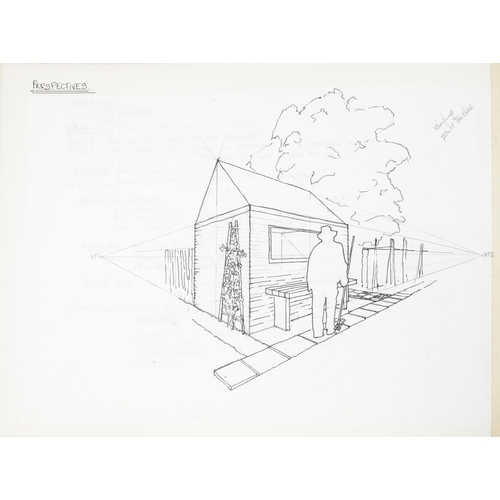 469 - Neil Wilkinson - Folio of drawings and works from Brighton Art College, overall 42cm x 30cm