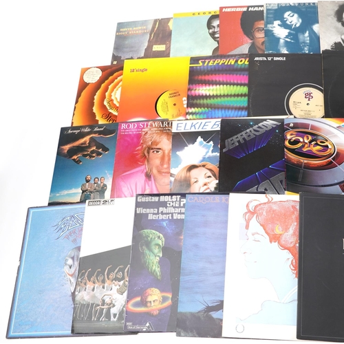 1707 - Vinyl LP records including Frank Sinatra, Rod Stewart, David Bowie, Electric Light Orchestra and The... 