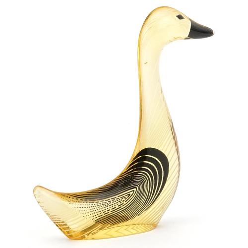 61 - Attributed to Abraham Palatnik, Brazilian mid century Lucite duck, 10cm high