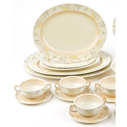 545 - Shelley dinner and teaware designed by Veronica including oval platters, lidded tureens and twin han... 