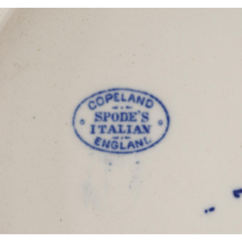 476 - Copeland Spode Italian pattern with Olde Lang Syne motto comprising tyg and three piece tea set, the... 