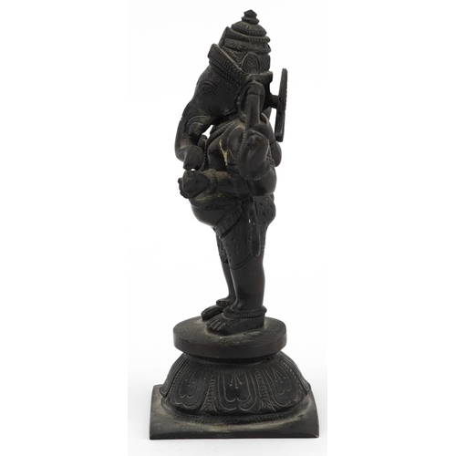 295 - Indian patinated bronze statue of goddess Ganesha, 16cm high