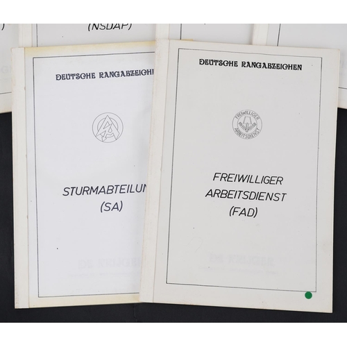 1890 - Six German military interest booklets including NSDAP, DAF, SA and FAD