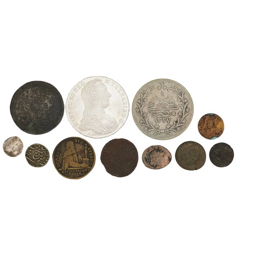 2111 - Antiquarian, Roman, hammered silver and world coinage including re-struck silver Maria Theresa thale... 