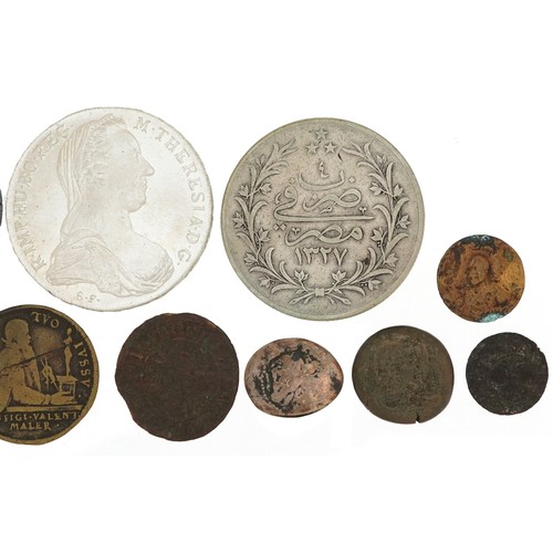 2111 - Antiquarian, Roman, hammered silver and world coinage including re-struck silver Maria Theresa thale... 