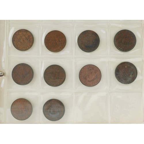 2065 - George III and later coinage and tokens arranged in an album including Duke of Wellington 1812 half ... 