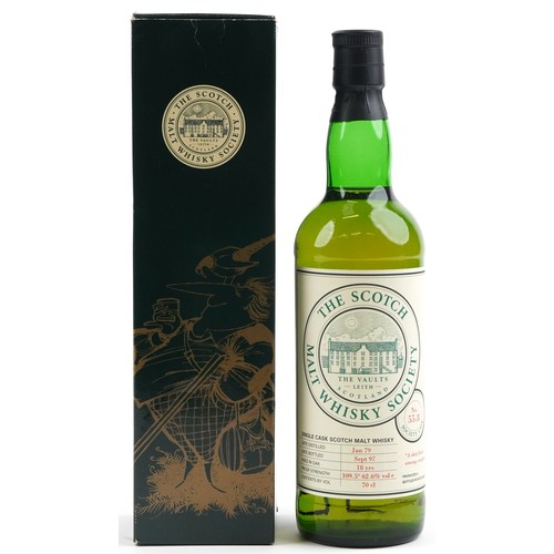 161 - Bottle of Scotch Malt Whisky Society Single Cask 18 years old whisky with box, Society cask no 55.8,... 