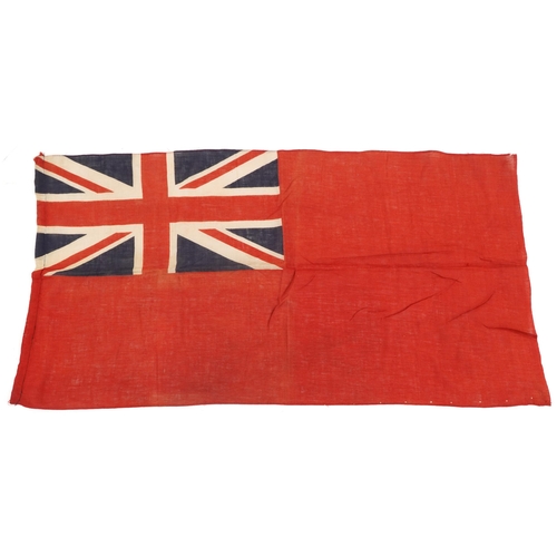 1876 - Five British and New Zealand naval interest ensign flags, the largest 135cm x 94cm