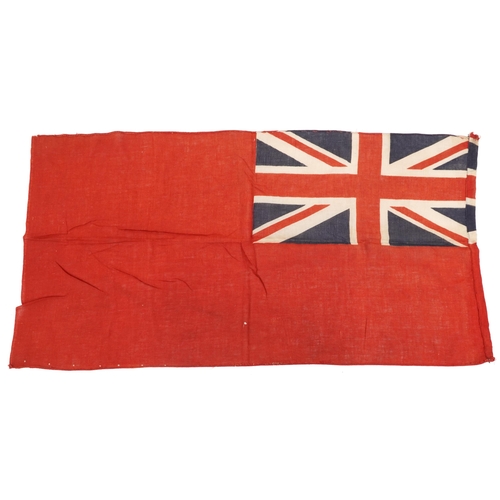 1876 - Five British and New Zealand naval interest ensign flags, the largest 135cm x 94cm