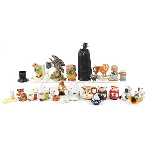 1550 - 19th century and later collectable and comical china including a Wedgwood Sandeman decanter, Goebel ... 