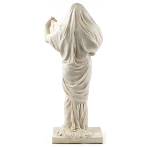 141 - After Louis-Ernest Barrias, large parian style statuette of a semi nude Art Nouveau female, La Natur... 