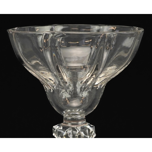 225 - 18th century pedestal sweetmeat glass, 18cm high