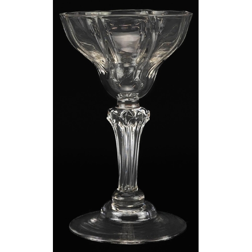 225 - 18th century pedestal sweetmeat glass, 18cm high