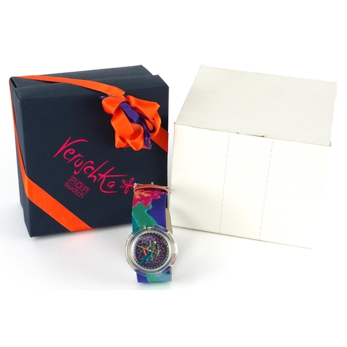 2801 - Vivienne Westwood for Swatch, vintage Veruschka Pop Swatch quartz wristwatch with box and paperwork,... 