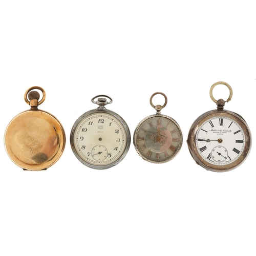 2775 - Four pocket watches including a gentlemen's silver Kendal & Dent open face pocket watch, ladies silv... 