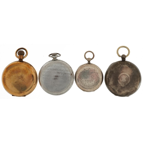 2775 - Four pocket watches including a gentlemen's silver Kendal & Dent open face pocket watch, ladies silv... 