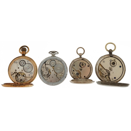 2775 - Four pocket watches including a gentlemen's silver Kendal & Dent open face pocket watch, ladies silv... 